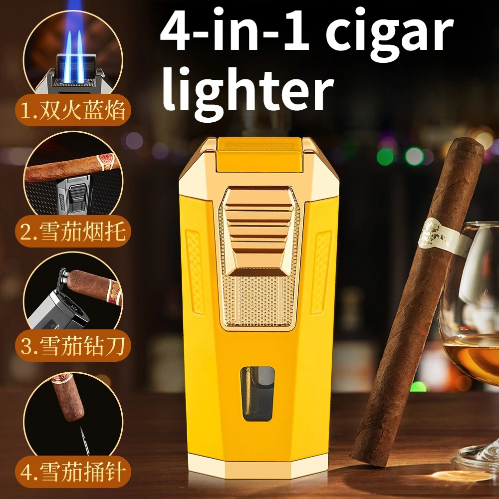 Creative Windproof Lighter Dual Straight Forward Cigar Multifunctional Igniter High-quality Men's Gift Lighter