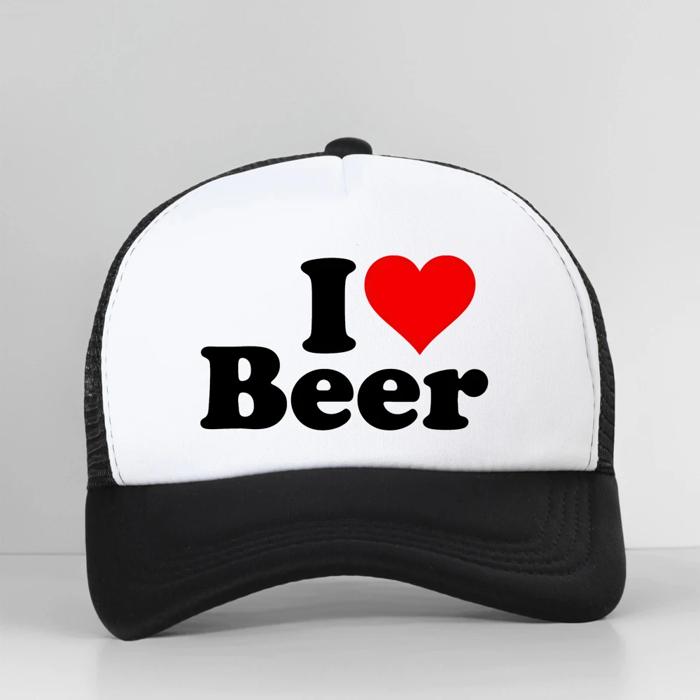 New Arrival I Love Beer Heartbeat BEER Graphic Printed Baseball Cap Casual Fashion Harajuku Man Breathable Snapback Hat
