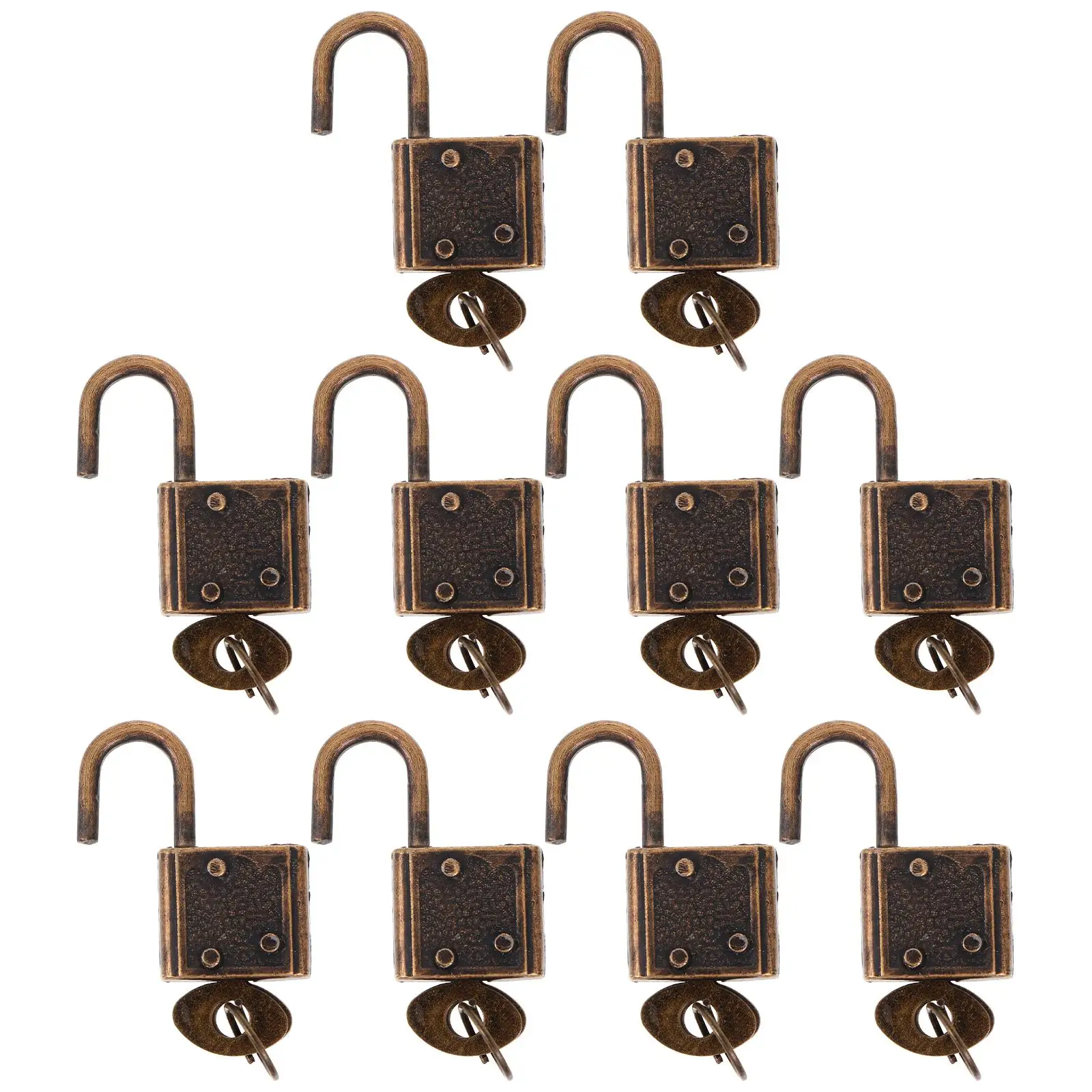 

10 Pcs Copper Padlocks Small Suitcase Locks Durable Rustproof Security Travel Durable Suitcase Lock Diaries Boxes