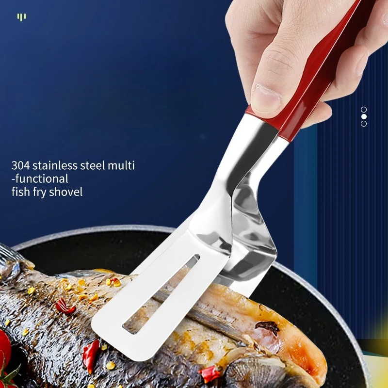 304 Edelstahl Fisch-Bratschaufel mit Clip, Antihaftbeschichtete Verbreiterte Steak- und Pizza-Küchenschaufel