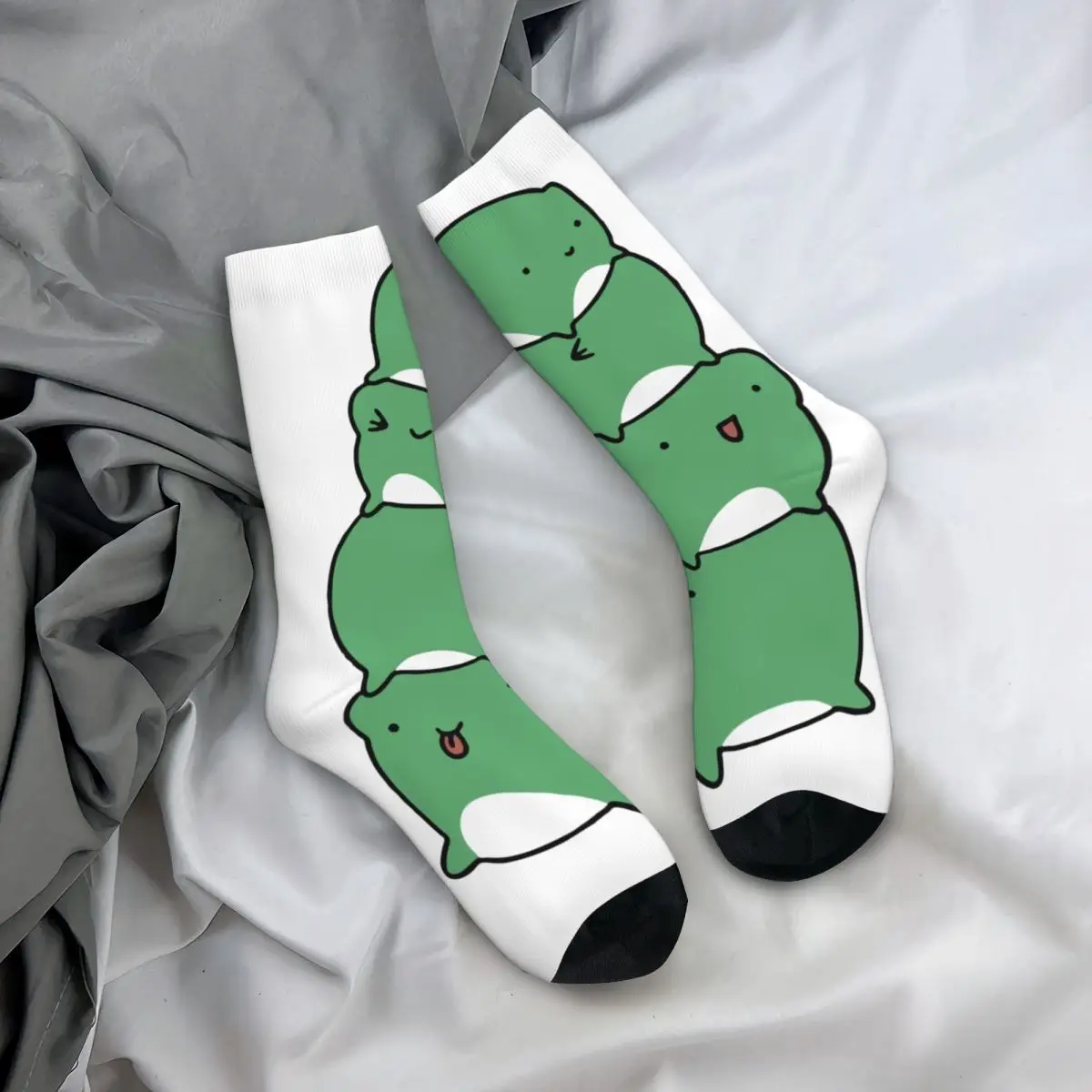 Happy Funny Men's Socks Harajuku Kawaii Frog Stack Animals Sock Sport Women's Sock Spring Summer Autumn Winter