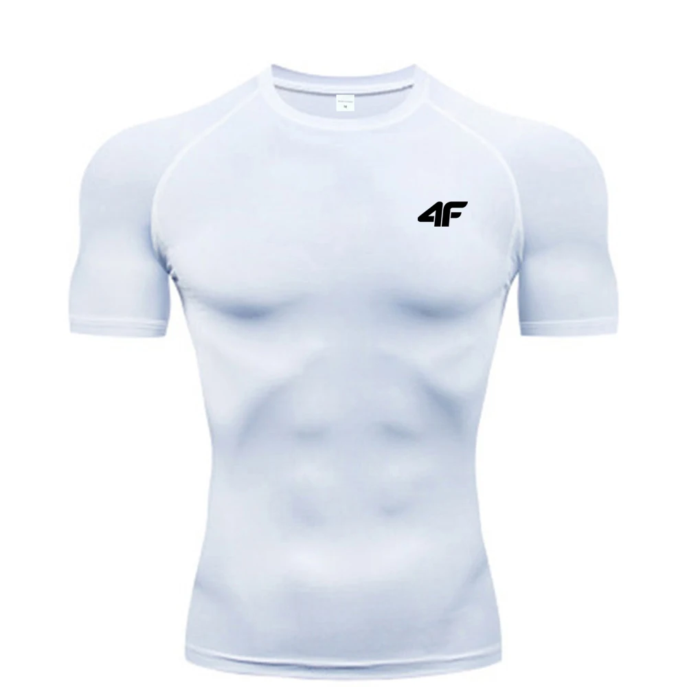 2026 compression shirt men's fitness gym sports running T-shirt Rashgard top T-shirt quick drying short sleeved T-shirt