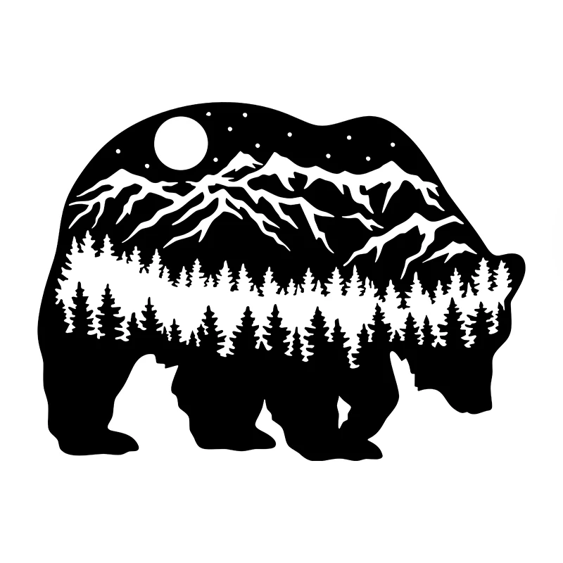 Small Town Brown Bear Fashion Creative Vinyl Sticker Handsome Animal Car Stickers Decoration