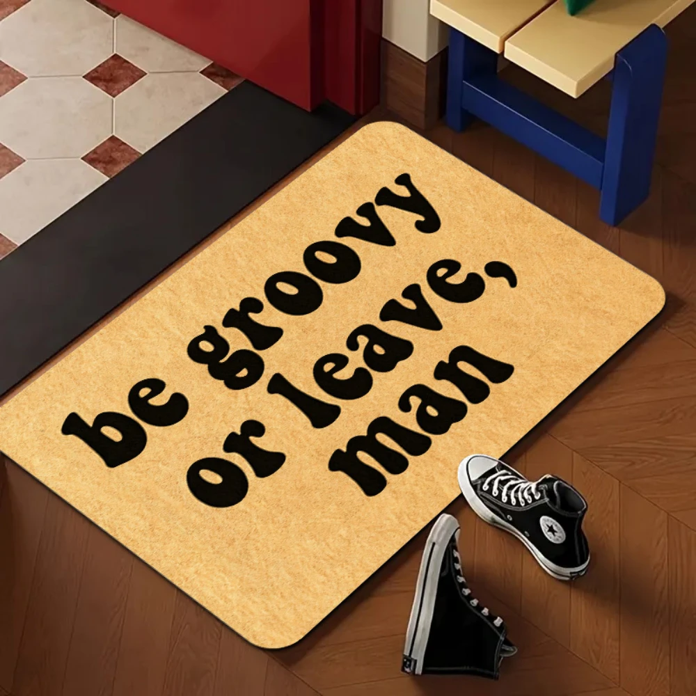 Knock Hard Funny Quote Floor Mat garage entry mud space cottage terrace daily household decorative welcome rug  alfombra cocina