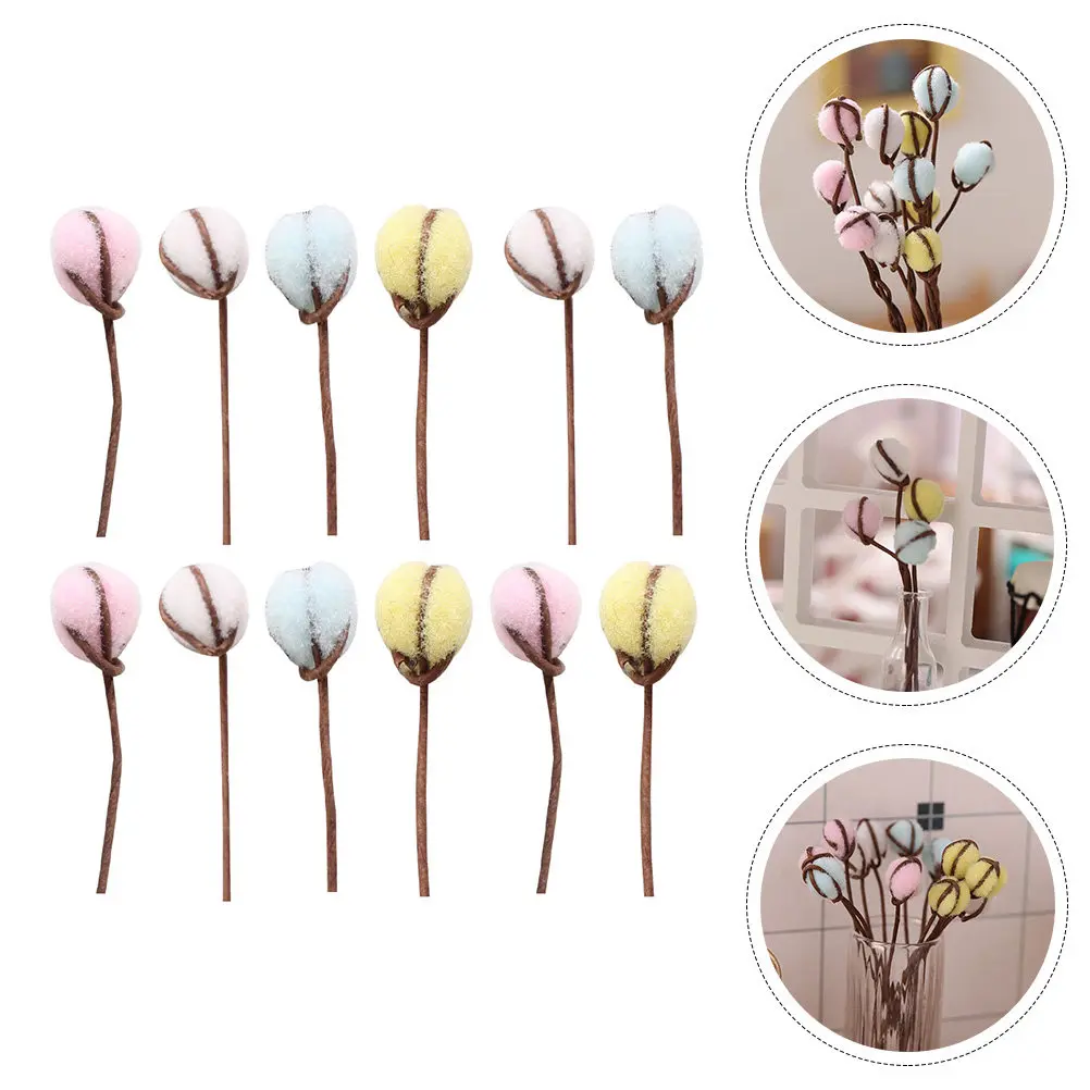

12Pcs Miniature Cotton Models for Mini House Decoration Realistic Fine Craftsmanship DIY Micro Landscape Desktop Decor
