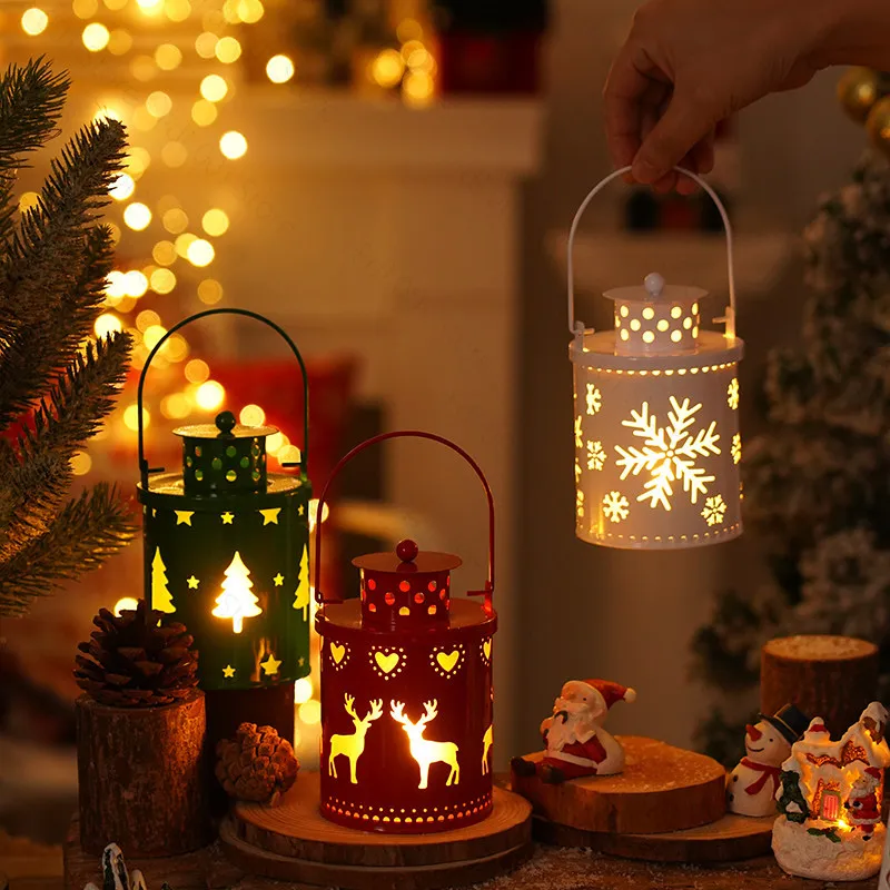 Christmas candle light led small lantern wind light electronic candle Nordic style creative holiday decoration ornament
