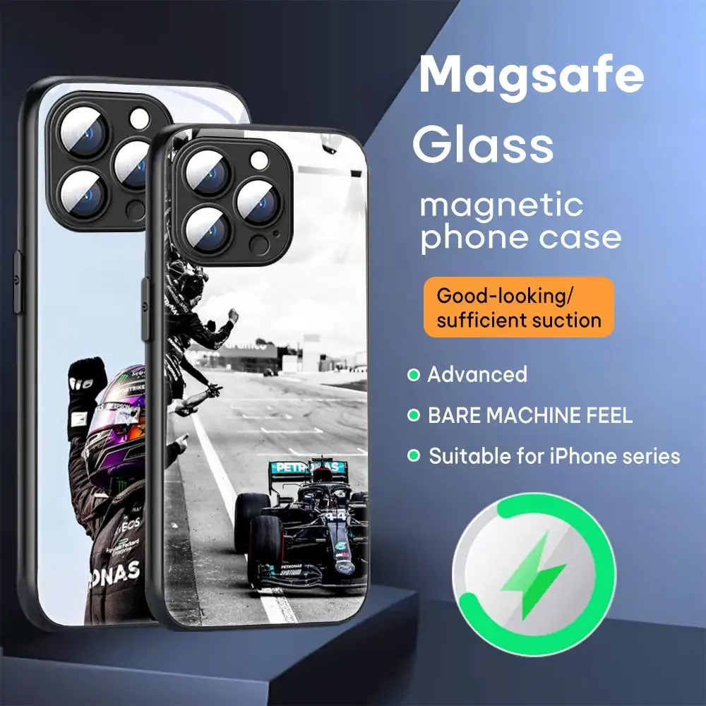 f-Formula1 George Russell 63 Phone Case For iPhone 15 14 13 12 11 X XR XS XSMAX 8 7 Plus Mini Pro Max Glass Magnetic Phone Case