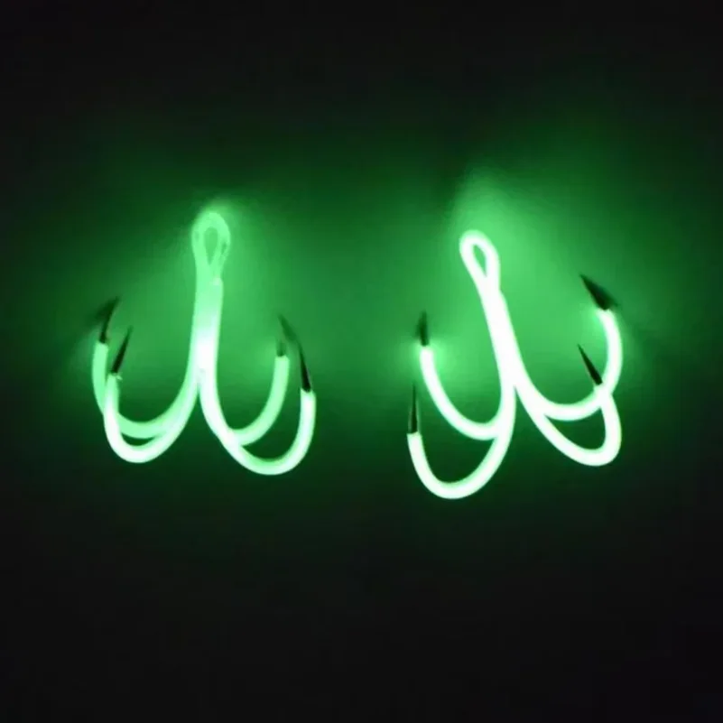 10pcs Luminous Quadruple Reinforced Anchor Hook 16# 18# High Carbon Steel Fishing Hooks Four Fork Four Claw Fishhooks