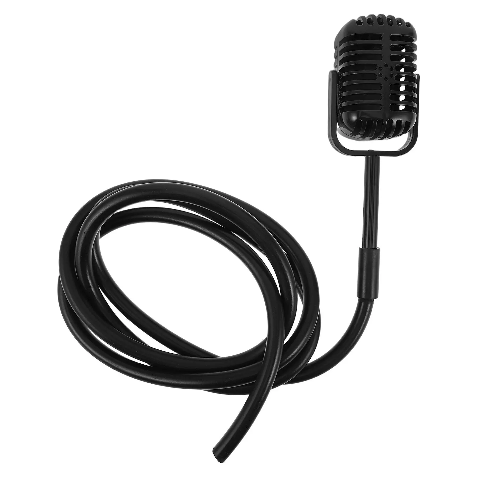 Fake Microphone Prop Retro Play Mic Decoration for Music Theme Party Costume Game Night Role Play Vintage Photo Props