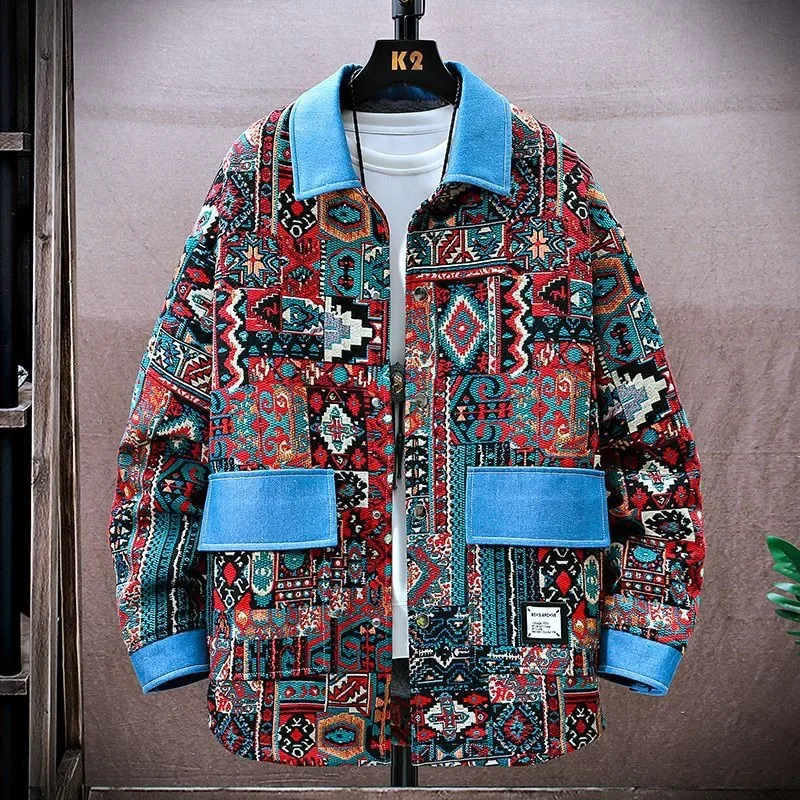 

Youth Outwear Male Large Size Trendy Baseball Jacket Spring Autumn Stitching Contrast Color Jacket Casual All-Matching Loose