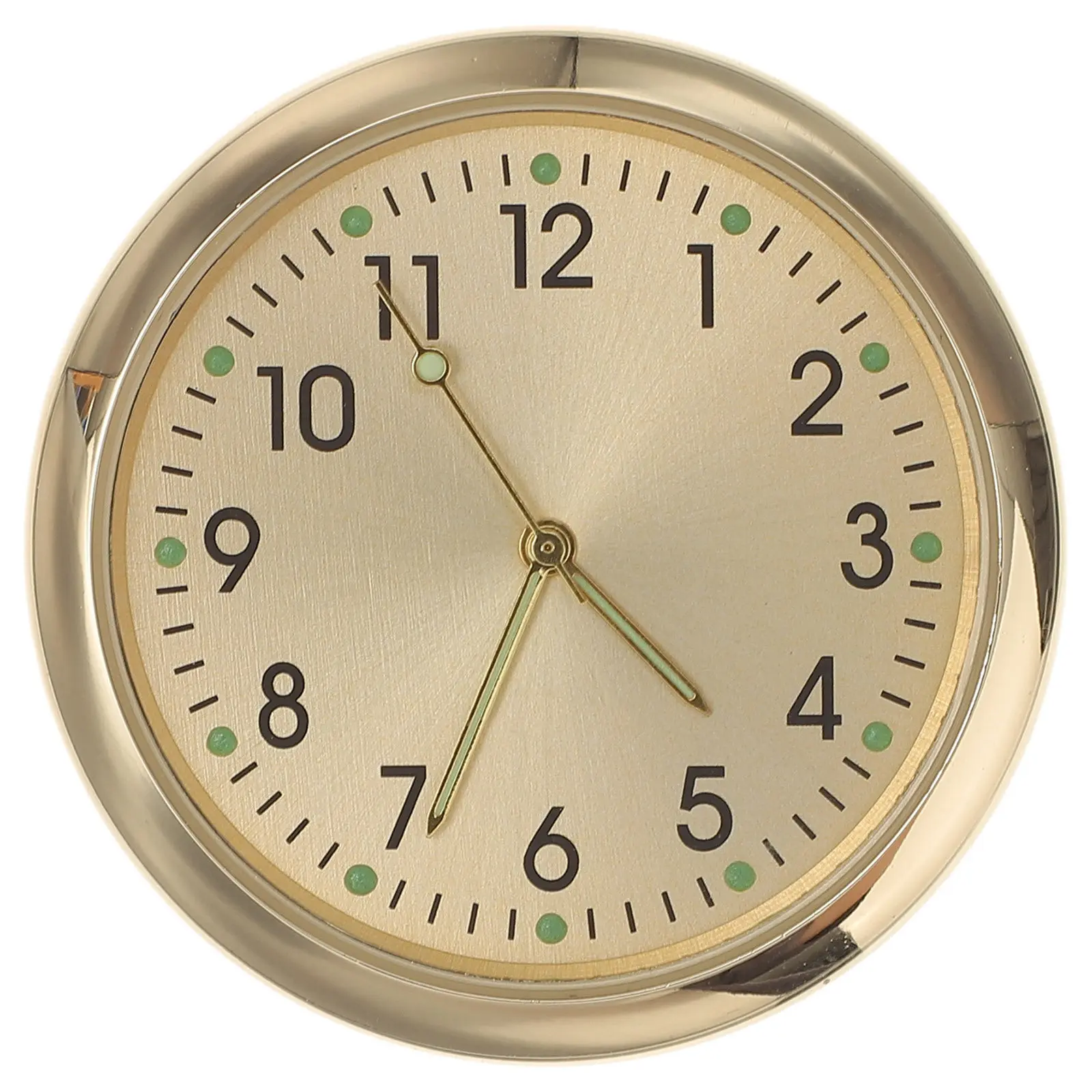 Car Dashboard Mini Clock Automotive Ornament Smooth Glass Steel Surface Stick on Clock for Auto Dash Stylish Compact Design