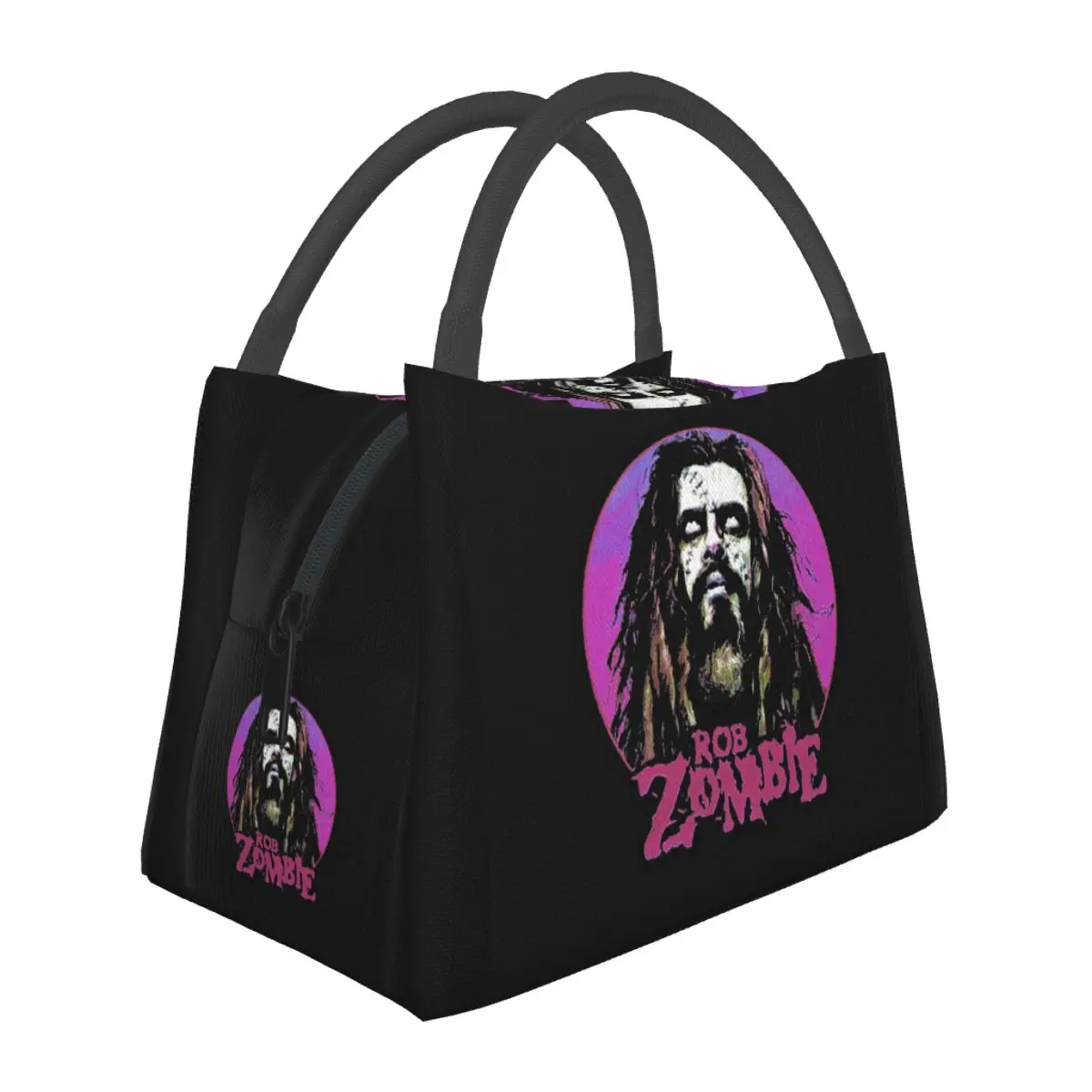 Vintage Rob Zombie Band Kunst Lunch Taschen isoliert Bento Box tragbare Lunch Tote Picknick Taschen Kühler Thermo tasche für Frau Büro