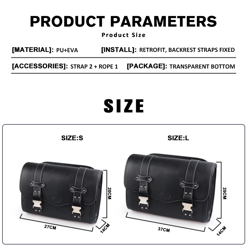 Motorcycle Tool Bag For ADNOH Rebel 250 500 For Rebel 1100 300 For W400 W650 XL883L SR400 Motorcycle Saddlebag Side Bag Retro PU