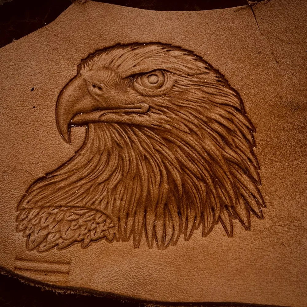 3D Eagle Head Design Leather Embossing Stamp Shaping Mold Carving Pressing Stamper Leathercraft Stamping Aluminum Alloy