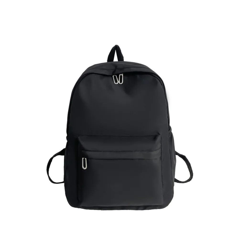 Minimalist Design Korean Style Backpack Lightweight Waterproof Nylon Large Capacity Backpack Simple Style Solid Color
