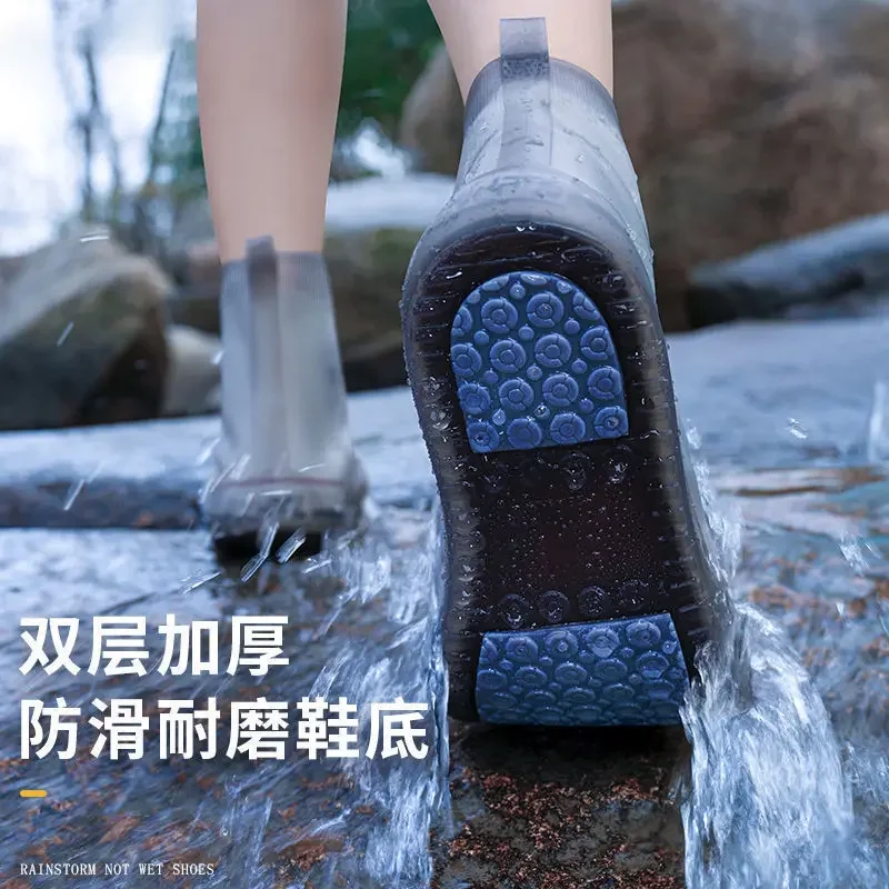 Anti-slip and Wear-resistant Silicone Sole Waterproof Outdoor Rain Boots Portable Shoe Covers for Travel Rain Shoe Cover