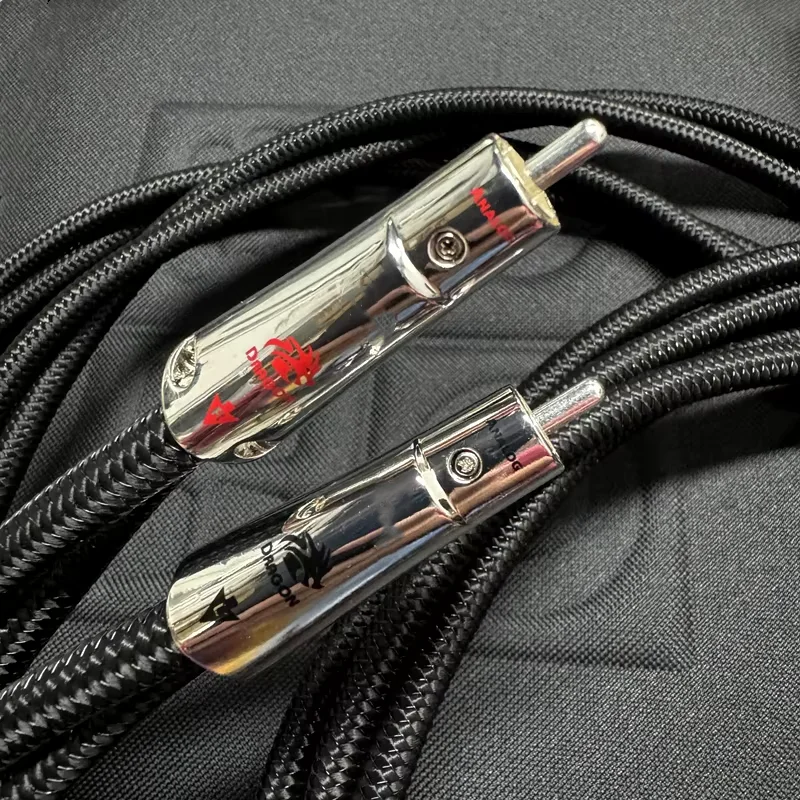 Hi-end Dragon RCA Cable 2RCA do 2RCA Signal Line Pure Silver Conductor HiFi Audio Interconnect Signal Cable with Packaging Box