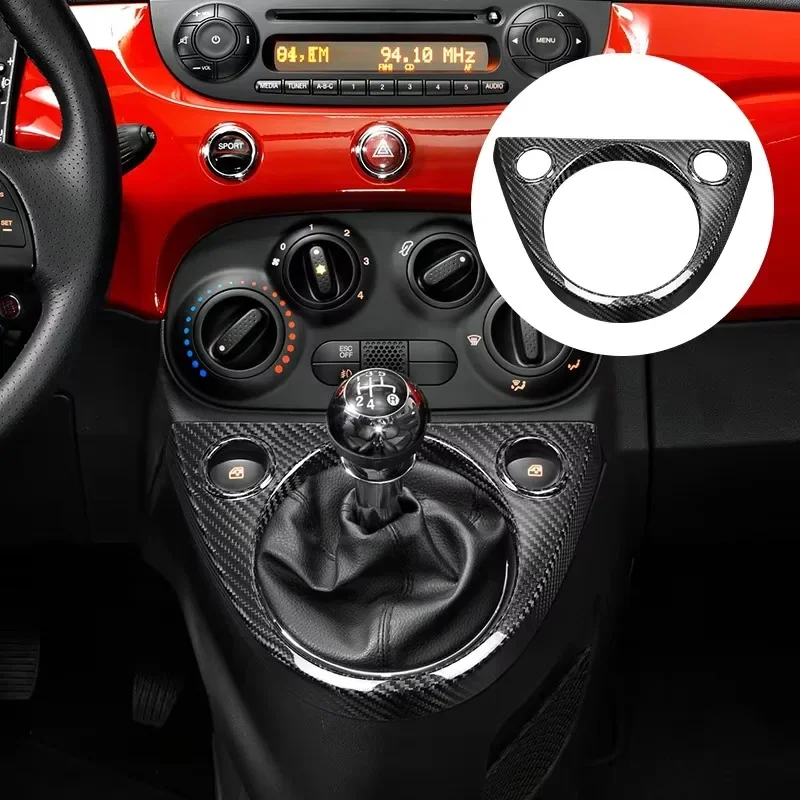 Carbon for Fiat 11 Pcs Steering Wheel Parts Cover Real Carbon Fiber for Fiat 500 Interior Accessories