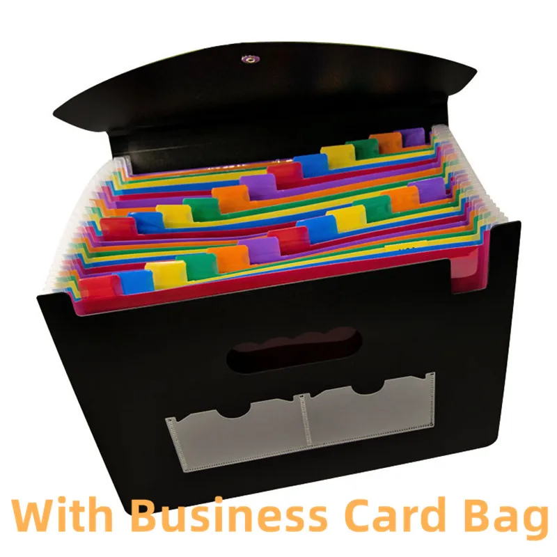 A4 24 Grids Student Office Folder With Lid Multi-Layer Storage Bag  Desk Organizer