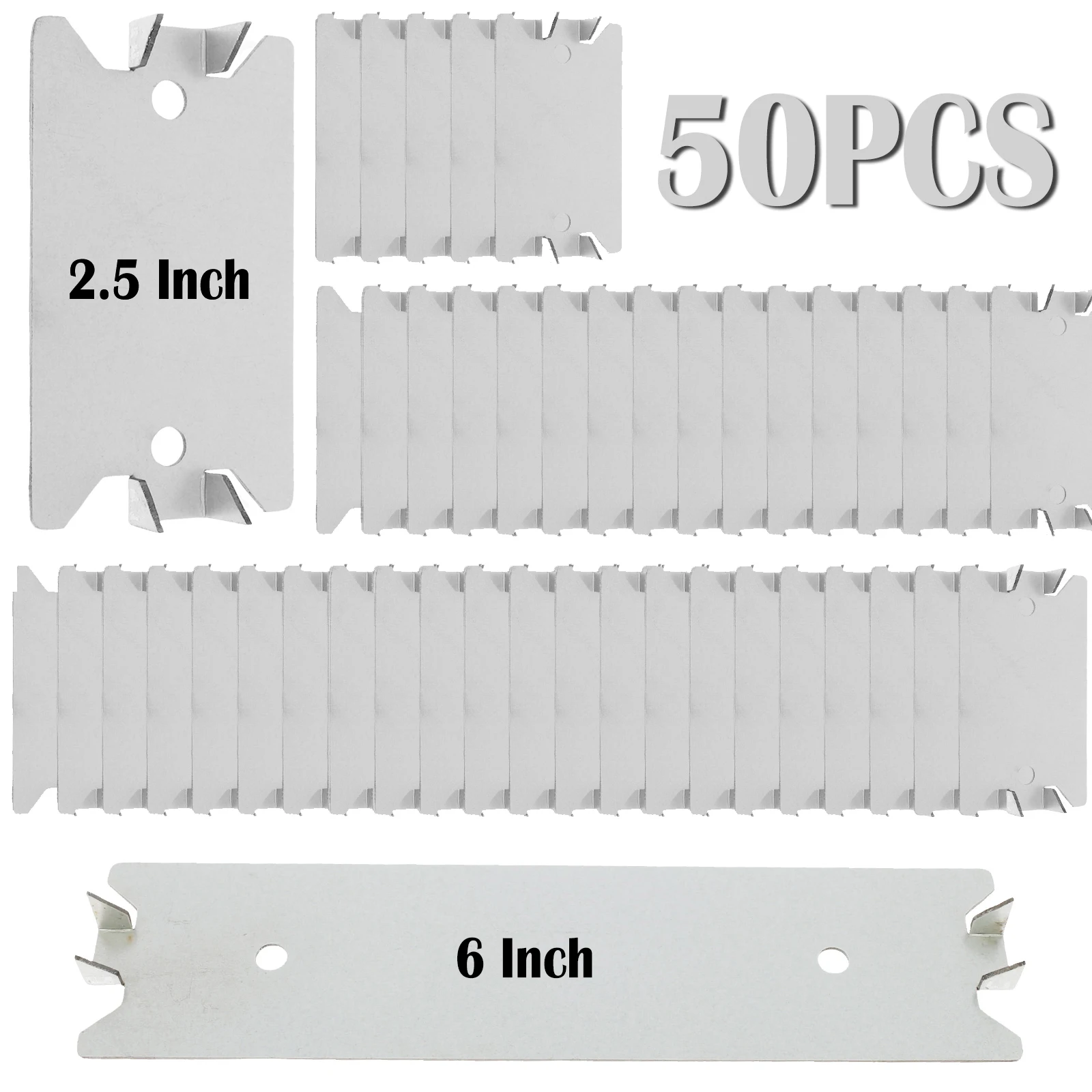 50PCS/Set Nail Plates 2.5 Inch and 6 Inch Metal Nail Plates Safety Wire Cover Plate for Wood Studs Cable Protector Wiring Plate