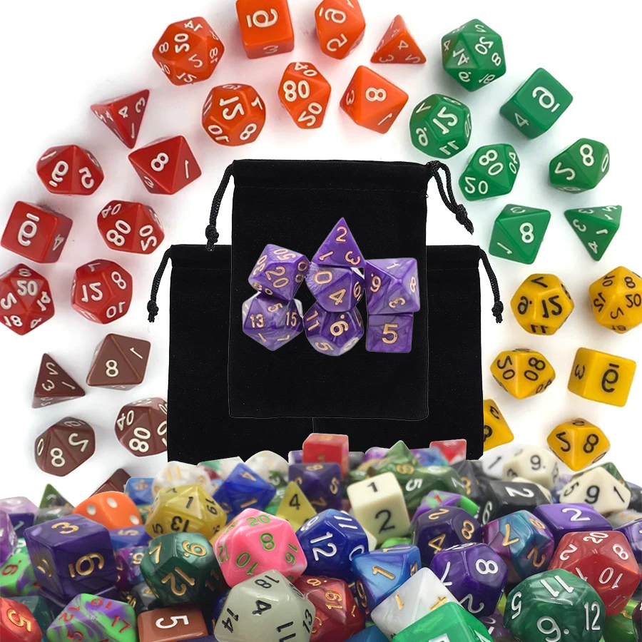 

Набор многогранных игральных костей (32/56 шт.) с черным мешочком для создания атмосферы, инструмент для развлечений в игровой комнате, для встреч с друзьями и семьей XJM