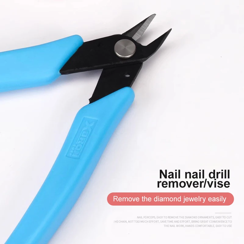 Professional Stainless Steel Nail Art Tools Rhinestones Cutter Plier Chain Scissors Manicure Drill Clipper Remover Beauty Salon