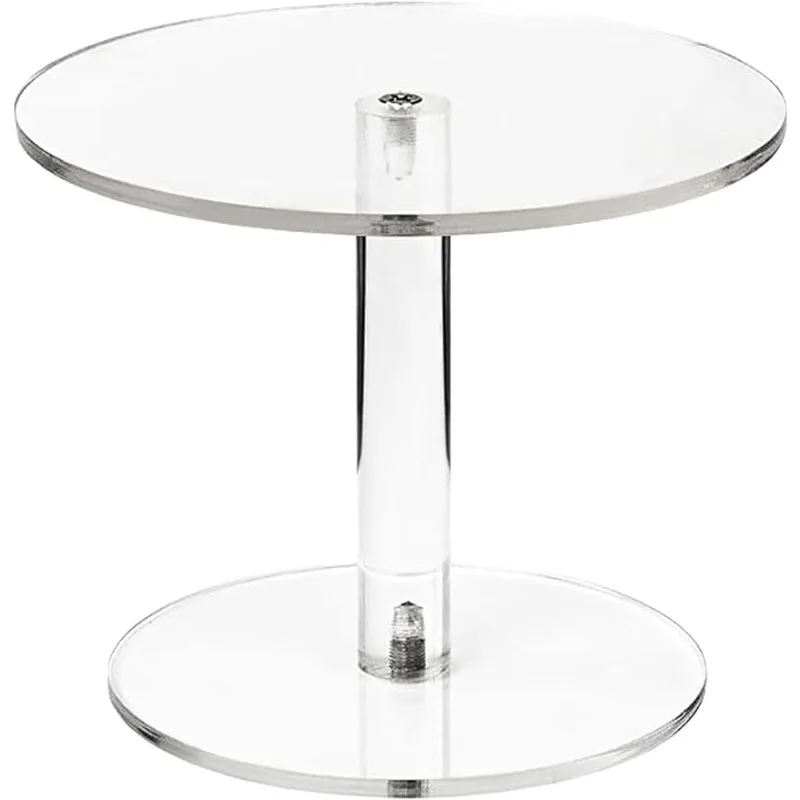 

Round Cake Stands for Dessert Table, Clear Cupcake Holder Pastry Candy Pizza Display Riser for Wedding Event (Small 7.8in)