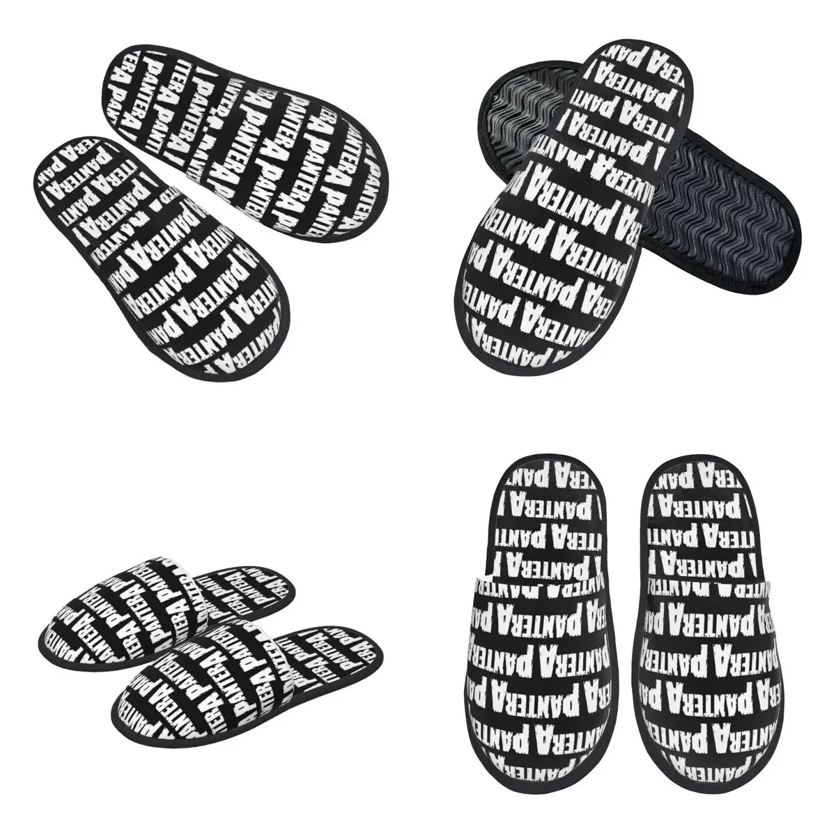 Custom Pantera Heavy Metal Band Music Slippers Memory Foam Warm Soft Women House Slipper Indoor Cozy Shoes