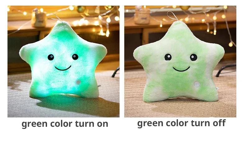 LED Licht Stern Plüsch Spielzeug Weiche Angefüllte Stern Kissen Puppe Glowing Plüsch Baby Kind Spielzeug Geburtstag Geschenk Home Deco – Detail 6