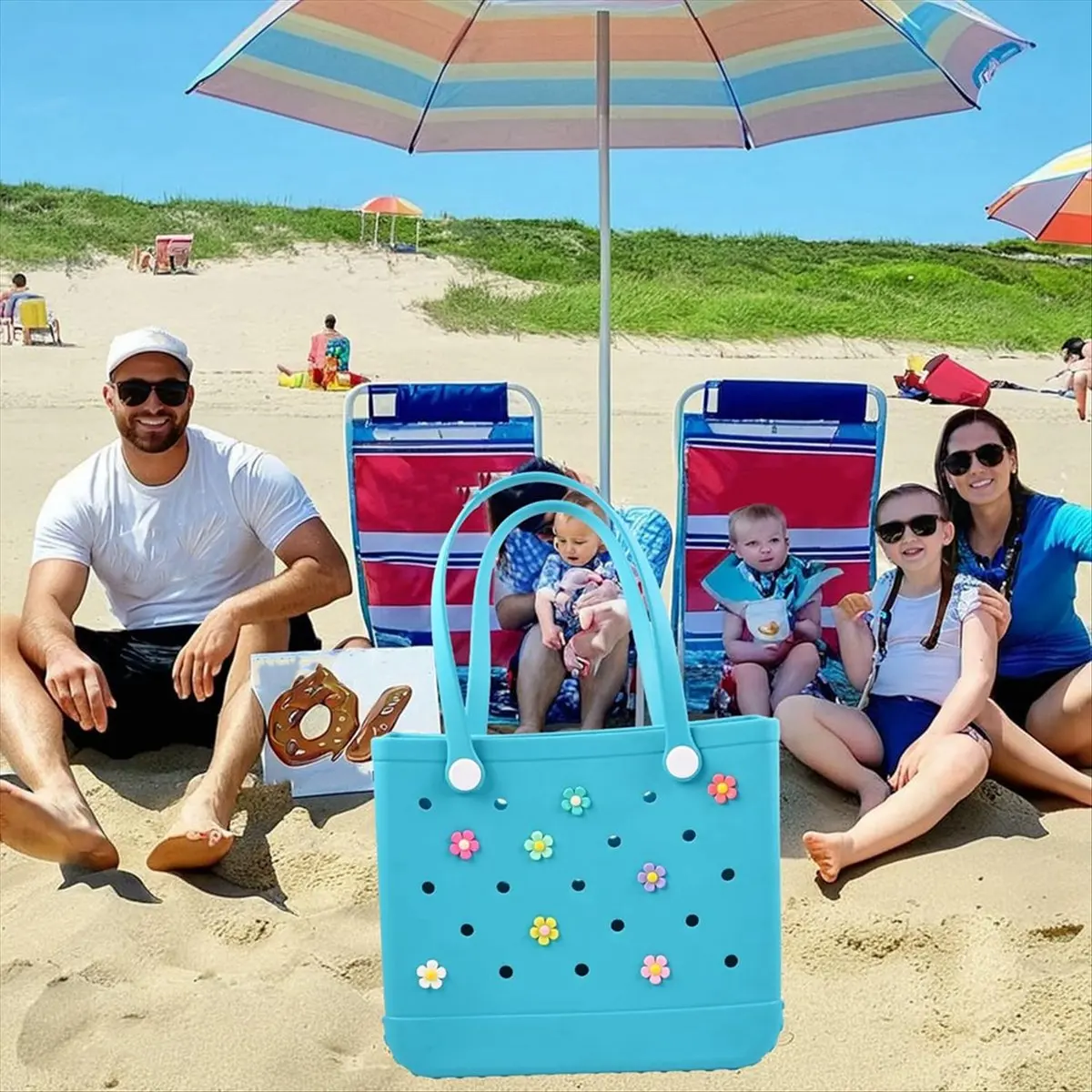 إكسسوارات ساحرة على شكل زهرة من ABQR لحقائب Bogg وحقيبة Simply Southern، وإكسسوارات حقيبة الشاطئ (8 قطع)