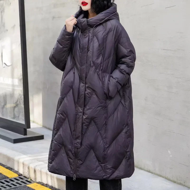 Veste en duvet de canard blanc pour femme, Parka respirante, Sweat à capuche coupe-vent, Nouveau, Hiver 2024