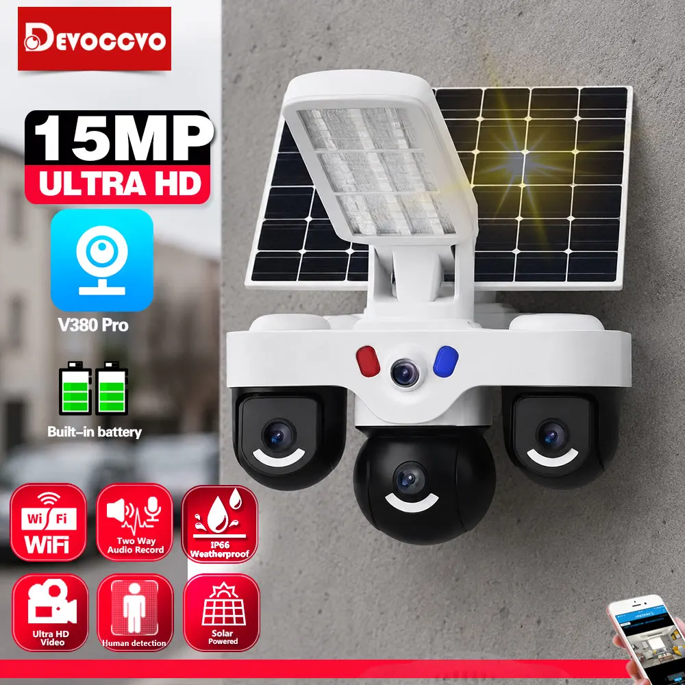 4G Sim Card V380 Pro AOV Solar CCTV Wireless Security Camera with Solar WiFi IP Technology and Lighting for Home and Farm
