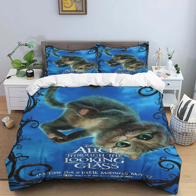 

Cute Cartoon Alice in Wonderland Bedding Set 3D Printing Home Decoration Pillowcase Quilt Cover Gift To Family and Friend