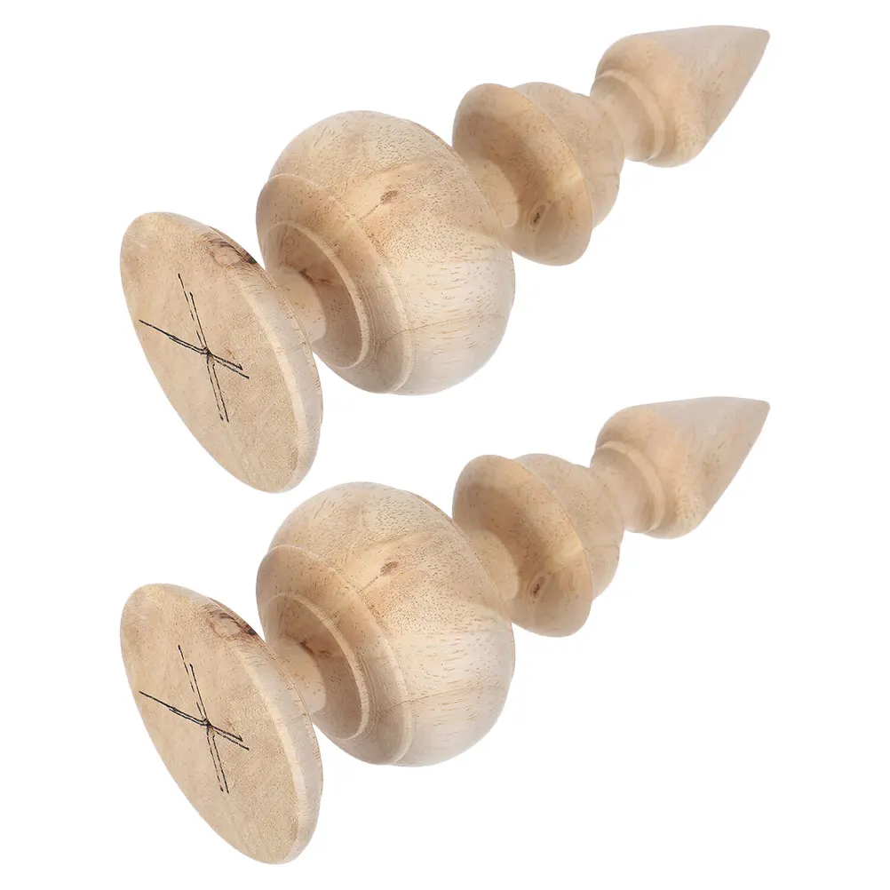 

2pcs Wooden Finials Unfinished Natural Wood Post Toppers Decorative Staircase Handrail Bed Frame niture Fence Gate Baluster