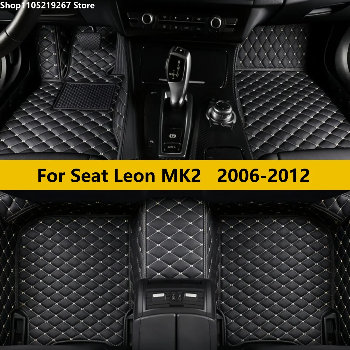 Custom Car Floor Mats For Seat Leon MK2 Hatchback 2006 2007 2008 2009 2010 2011 2012 Leather Carpet Auto Interior Accessories