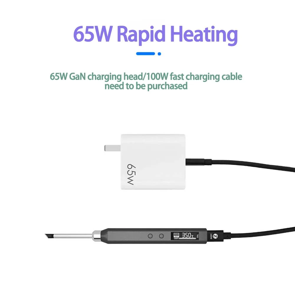 T65 Intelligent Electric Soldering Iron - Portable, Mini, and Precise, with Constant Temperature Control and Digital Display