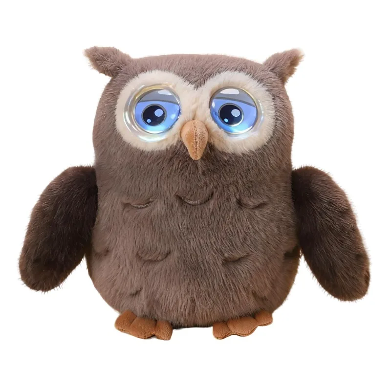 Ai smart bean bag voice conversation owl, double eyes emotion Bluetooth WIFI interaction to accompany the doll