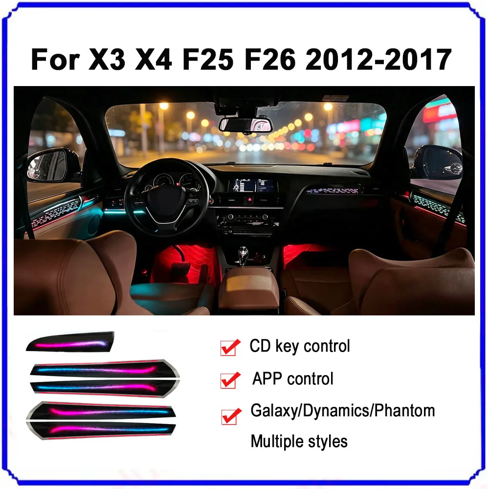 Gialulimn LED Ambient Light for BMW X3 X4 F25 F26 2012-2017 Interior Trim Decorative Mood Lighting Atmosphere Lamp