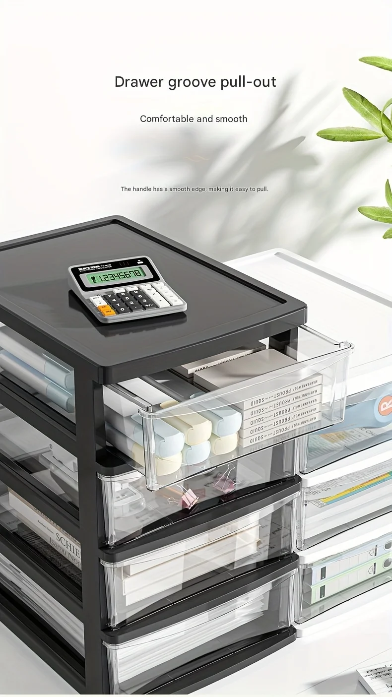 Büro-Desktop-Aufbewahrungsbox, transparente Schubladen-Kosmetik, Schreibwaren, Studentenschreibtisch, erhöhte Bar-Aufbewahrungsbox im japanischen Stil – Detail 6
