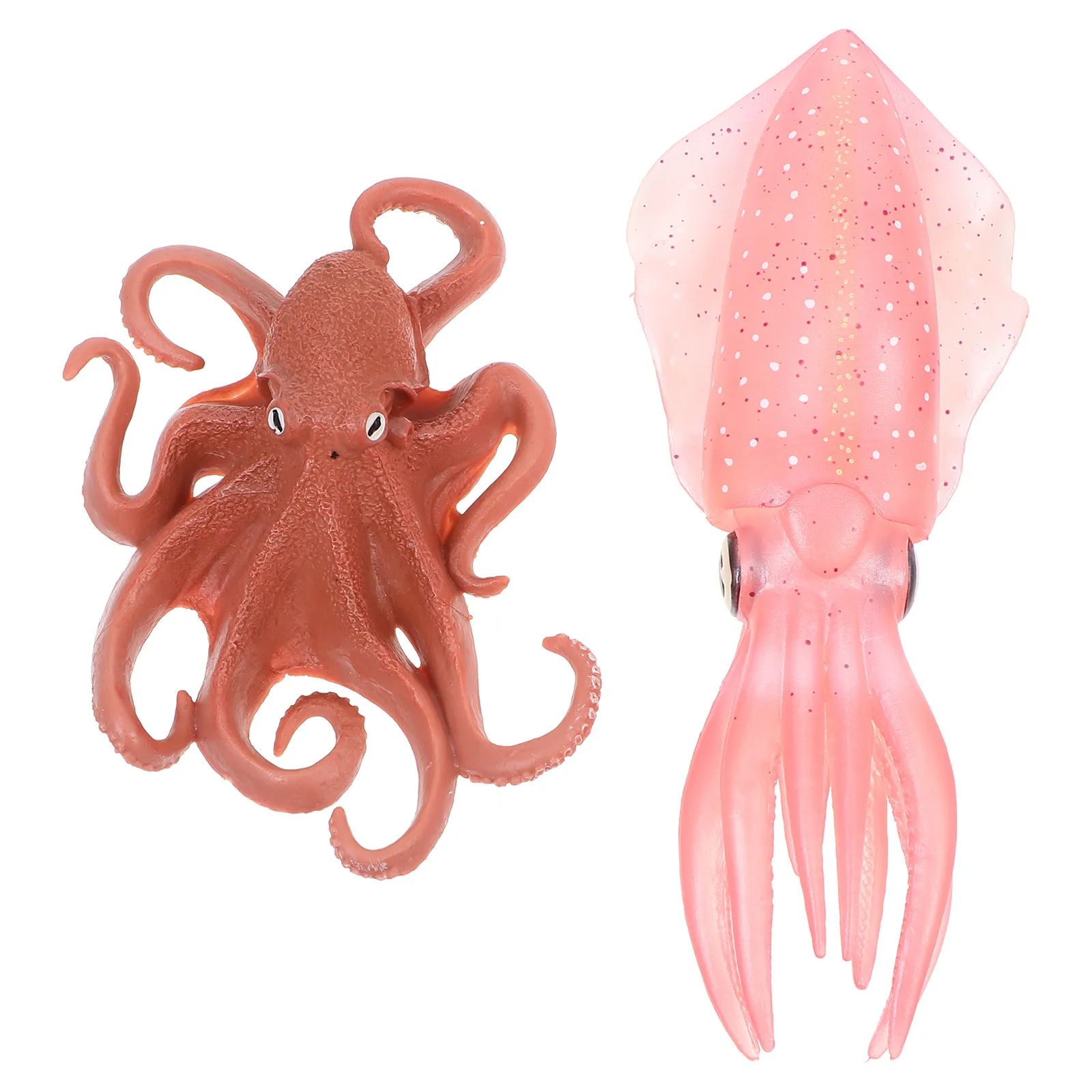 

2Pcs Squid Octopus Plastic Simulation Animal Educational Play Set Creative Design Kids Parent Child Interaction