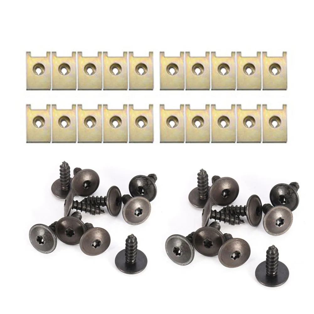 

None Car Accessories Auto Fastener Clips Screws & Clips Auto Car 20PCS Bolt-On Hook And Loop Fastener High Quality