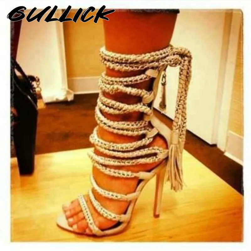 

Сандалии-гладиаторы на каблуке со шнуровкой, римские женские роскошные дизайнерские туфли, лето-осень Sandalias De Mujer, Новое поступление 2024, белые