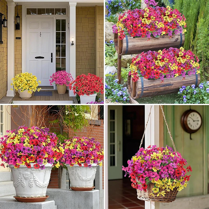 3/6/9/12/15 Stück künstlicher Blumenstrauß 35 cm gefälschte Blumen für Heimdekoration Garten Hochzeitsdekoration Outdoor DIY Vase Zubehör – Detail 6