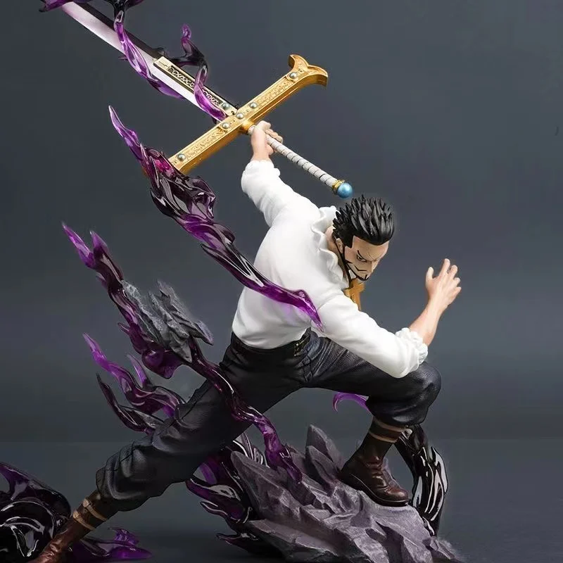 Figura Dracule Mihawk de una pieza de 30cm/11,81 pulgadas, figuras de Anime de una pieza, estatua de Pvc, adorno de escritorio, juguetes de modelos coleccionables, regalos