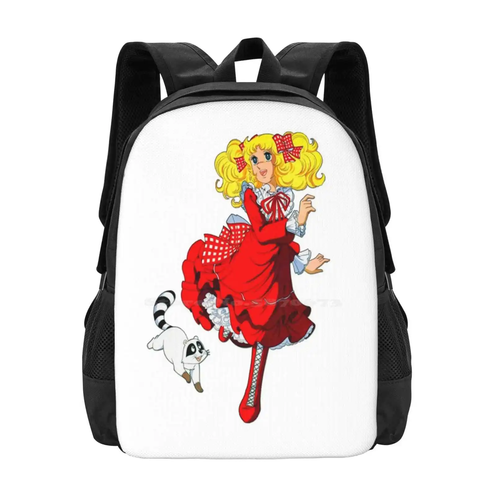 Candy White And Klin Teen College Student Backpack Pattern Design Bags Candy White Klin Home Of Anime Cartoon Animated Manga Tv