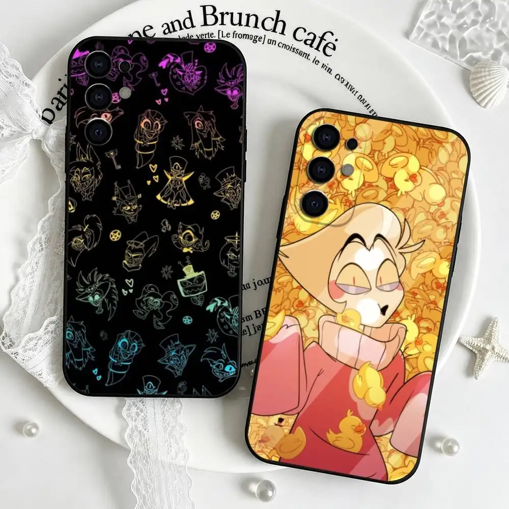 Cartoon H-Hazbins H-Hotels Phone Case For Samsung S25,S24,S21,S22,S23,S30,Ultra,S20,Plus,Fe,Lite,Note,10,Black Cover