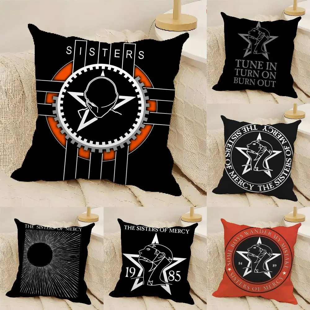 Funda de almohada Gothic Rock The Sisters of Mercy, lino Natural, impresión a doble cara, decoración para el hogar, funda de cojín