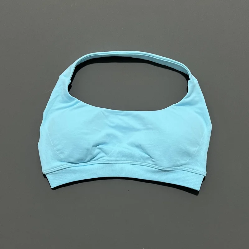 HISTELLO Nahtloser Neckholder-Sport-BH für Damen, offener Rücken, hoher Halt, gepolstertes Oberteil, für Pilates, Yoga, Fitness, Gym, Workout – Detail 26