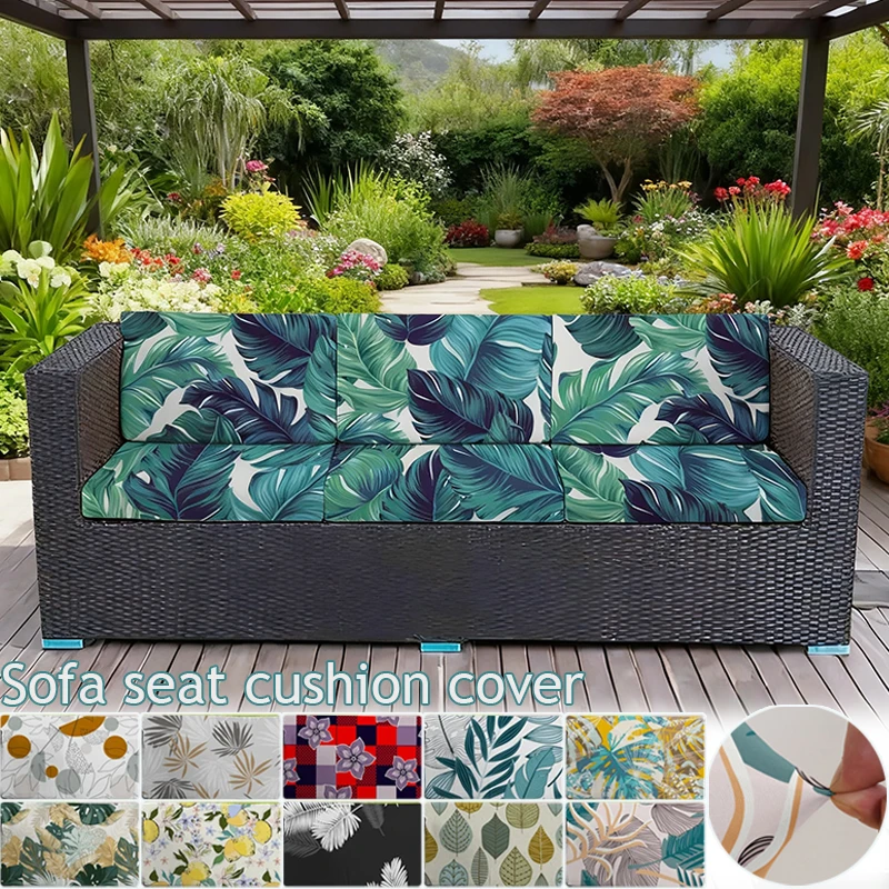 

Hot Sale Tropical Print Sofa Cushion Cover Elastic Non-Slip Furniture Protector for Outdoor Camping Rattan Garden Sofa Cushion