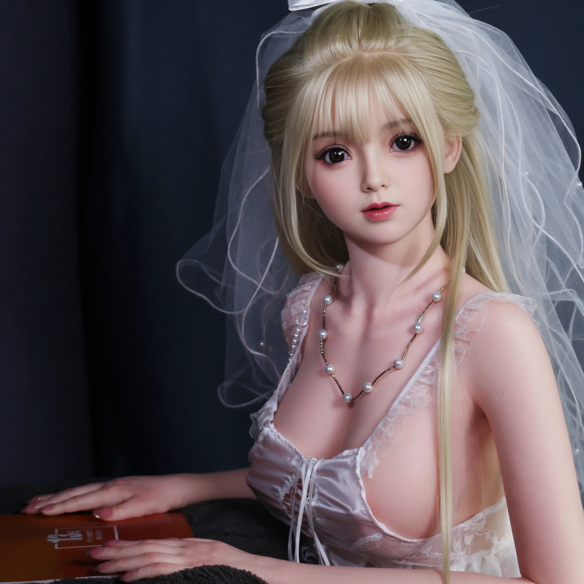 رأس دمية TPE احترافي، نسيج بيج فاتح واقعي وتفاصيل وجه رائعة - نمط تصفيف شعر فني للمكياج يدوم طويلاً #5